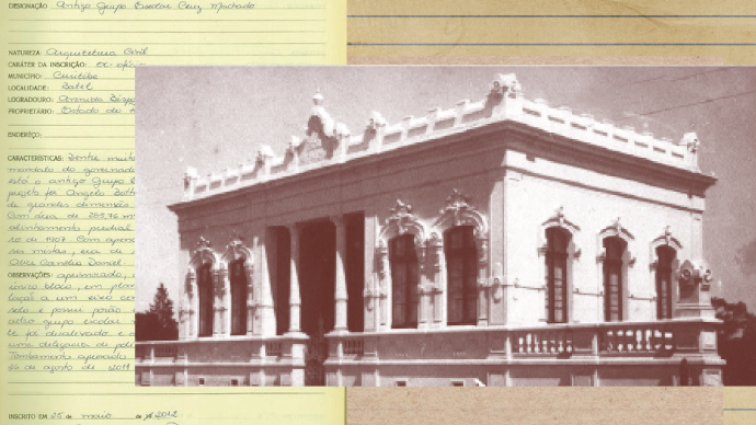 Ilustração do histórico do prédio